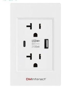 DMInteract 100-240VAC 50/60Hz Connection Plugs Electric Socket With USB & C-Type Port